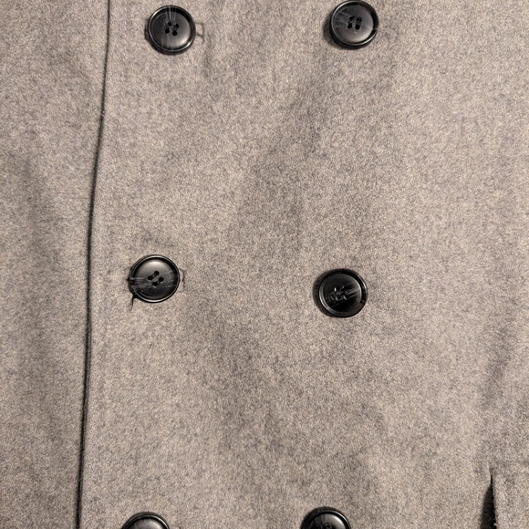 H&M Charcoal Heavy Double Breasted Peacoat Size 46 - Picture 7 of 8